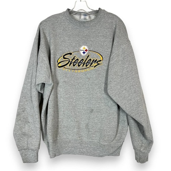 Vintage Pittsburgh Steelers Football Sweatshirt Gray USA - Picture 1 of 8